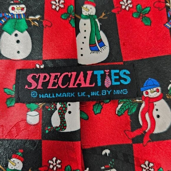 🏆268 Hallmark Special Ties Christmas Snowman Necktie - Picture 4 of 6